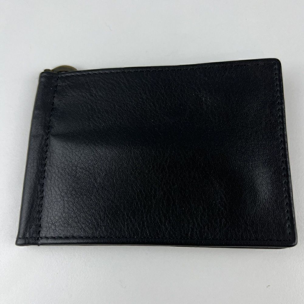Belton DO50 Black Symphony Leather Men's Flip Money Clip 6 Slot Bifold Wallet